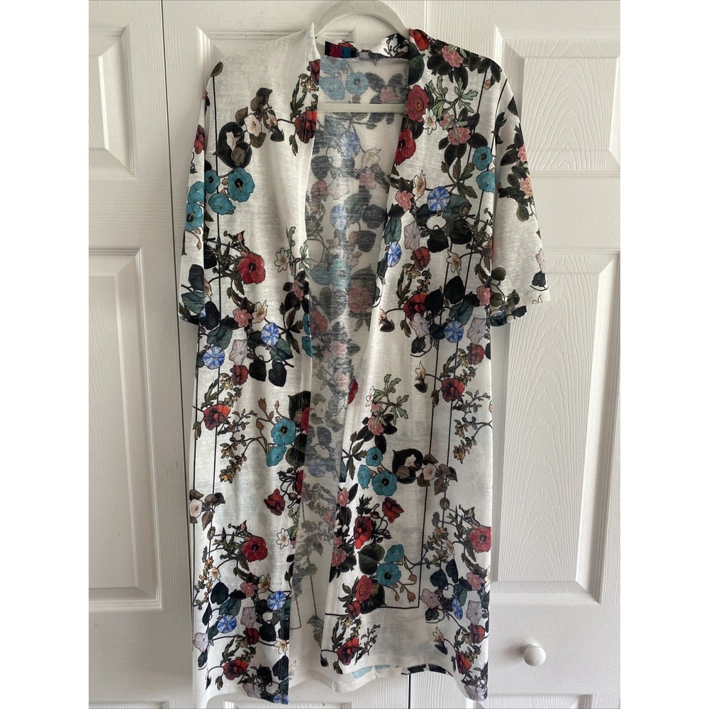 Mely New York‎ Womens Large Open Floral Duster Cardigan Sweater Cottagecore Boho